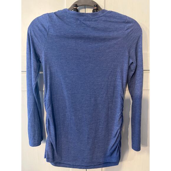 Old Navy Maternity Purple Henley Cotton Top Roll Tab Sleeves Size XS Extra Small - Picture 4 of 7